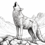 Realistic Coyote Howling Coloring Pages 3