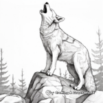 Realistic Coyote Howling Coloring Pages 4