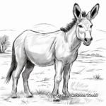 Realistic Donkey Portraits Coloring Pages 2