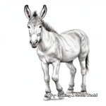 Realistic Donkey Portraits Coloring Pages 4