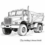 Realistic Dump Truck Coloring Sheets 1