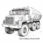 Realistic Dump Truck Coloring Sheets 2