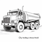 Realistic Dump Truck Coloring Sheets 3
