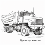 Realistic Dump Truck Coloring Sheets 4