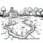 Realistic Earthworm Habitat Coloring Pages 1