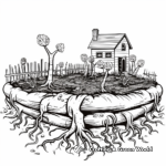 Realistic Earthworm Habitat Coloring Pages 2