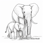 Realistic Elephant Mating Ritual Color Pages 1