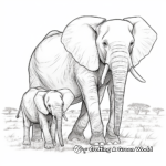 Realistic Elephant Mating Ritual Color Pages 4