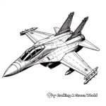 Realistic F-16 Falcon Fighter Jet Coloring Pages 1