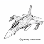 Realistic F-16 Falcon Fighter Jet Coloring Pages 2