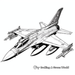 Realistic F-16 Falcon Fighter Jet Coloring Pages 3