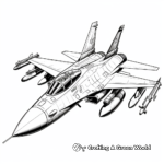 Realistic F-16 Falcon Fighter Jet Coloring Pages 4