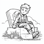 Realistic Fallen Soldier Tombstone Coloring Page 1