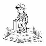 Realistic Fallen Soldier Tombstone Coloring Page 3