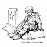 Realistic Fallen Soldier Tombstone Coloring Page 4