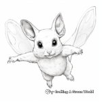 Realistic Flying Squirrel Coloring Pages 1