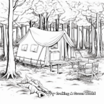 Realistic Forest Campsite Coloring Sheets 1