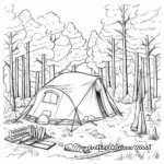 Realistic Forest Campsite Coloring Sheets 2