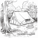 Realistic Forest Campsite Coloring Sheets 3