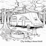 Realistic Forest Campsite Coloring Sheets 4