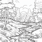 Realistic Forest Landscape Coloring Pages 3