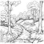 Realistic Forest Landscape Coloring Pages 4