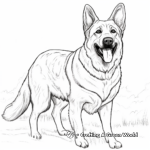 Realistic German Shepherd Puppy Coloring Pages 4
