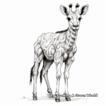 Realistic Giraffe Anatomy Coloring Pages 1