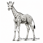 Realistic Giraffe Anatomy Coloring Pages 4