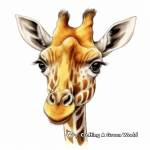 Realistic Giraffe Head Coloring Pages 1