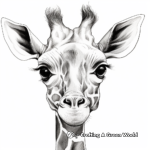 Realistic Giraffe Head Coloring Pages 4