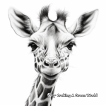 Realistic Giraffe Portraits Coloring Pages 2