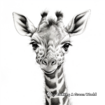Realistic Giraffe Portraits Coloring Pages 3