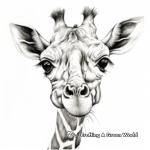 Realistic Giraffe Portraits Coloring Pages 4