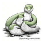 Realistic green anaconda coloring pages 1
