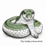 Realistic green anaconda coloring pages 2