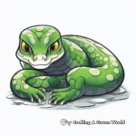 Realistic green anaconda coloring pages 3