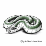 Realistic green anaconda coloring pages 4