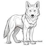 Realistic Grey Wolf Coloring Pages 1