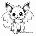 Realistic Grinning Cat with Bat Wings Coloring Pages 2