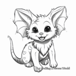 Realistic Grinning Cat with Bat Wings Coloring Pages 4