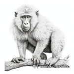Realistic Hamadryas Baboon Coloring Pages 3