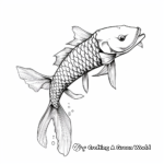 Realistic Japanese Koi Tattoo Coloring Pages 1