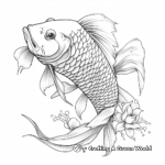 Realistic Japanese Koi Tattoo Coloring Pages 2