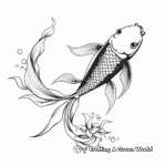 Realistic Japanese Koi Tattoo Coloring Pages 3