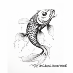 Realistic Japanese Koi Tattoo Coloring Pages 4