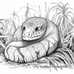 Realistic Jungle Python Coloring Pages 2
