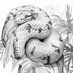 Realistic Jungle Python Coloring Pages 3