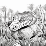 Realistic Jungle Python Coloring Pages 4