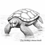 Realistic Leatherback Sea Turtle Coloring Pages 3